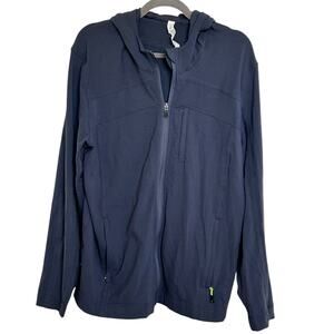LULULEMON‎ ATHLETICA Men's Active Utility Zip-Up Hoodie in Navy Blue-Size L